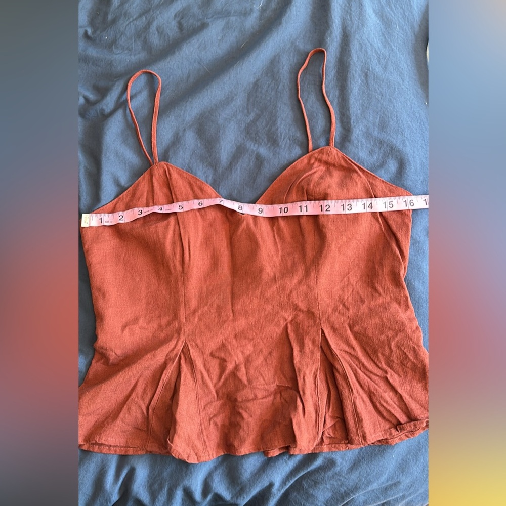 Express Burnt Orange Linen Tank